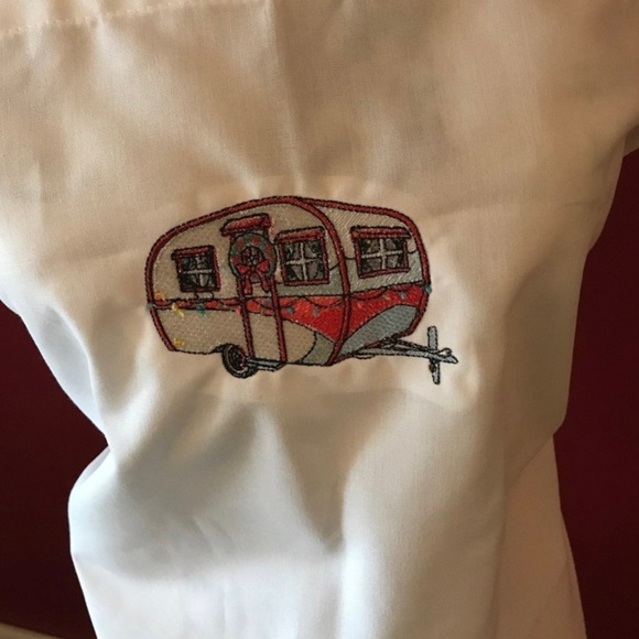 Christmas Vintage Camper Apron New Custom Embroidered - Picture 2 of 3